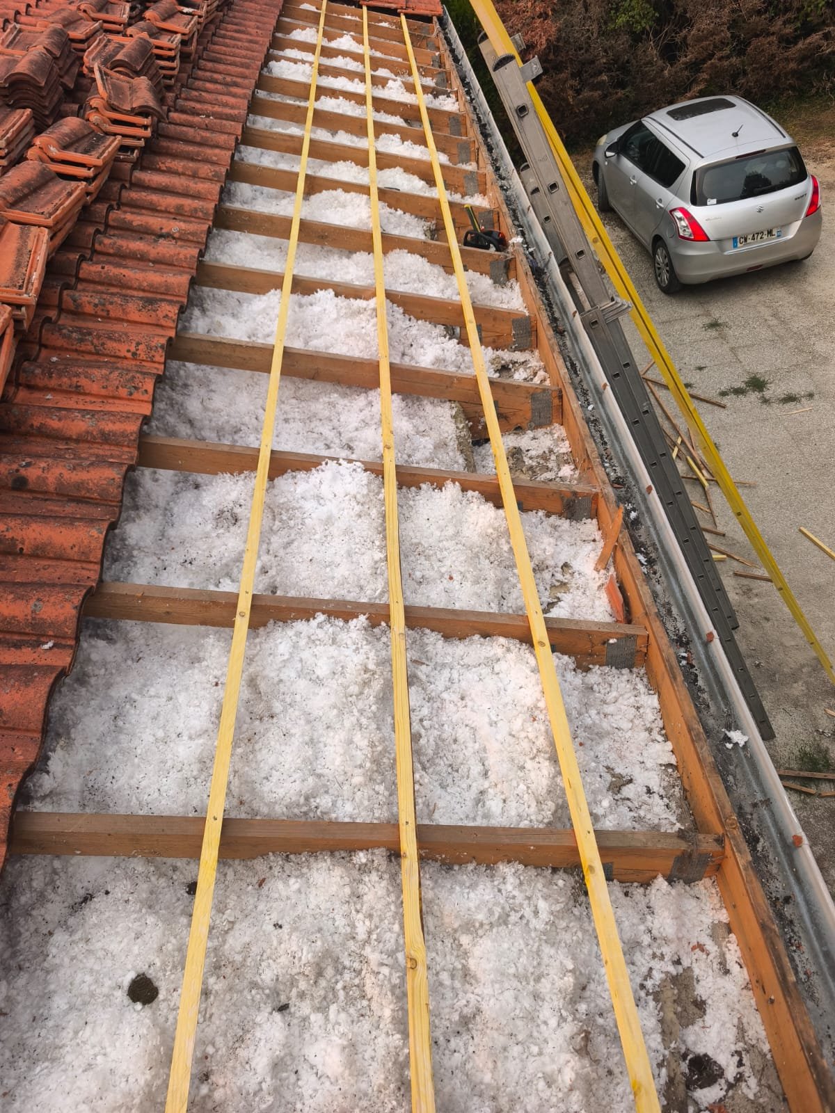 Chantier isolation toiture Charente